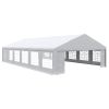 Outsunny 39 x 23ft Party Tent & Carport, Large Outdoor Canopy Tent with Removable Sidewalls and Windows, White Tents for Parties, Wedding and Events