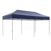 Outsunny 10' x 20' Easy Up Canopy Tent, Dark Blue, Adjustable Height, with Wheeled Carry Bag for Outdoor Events