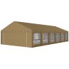 Outsunny 20' x 40' Party Tent, Outdoor Canopy Tent with Removable Sidewalls, 12 Windows for Parties, Wedding, Events, BBQ, Brown