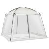 Outsunny 10'x10' Mesh Tent w/ 2 Doors Carry Bag and Breathable Walls, UV50+ Protection Screen House, Easy Setup and Pack, White