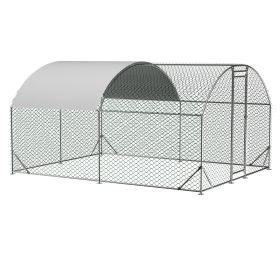 10x13FT Large Walk in Chicken Coop Dome Shaped Metal Poultry Cage Outdoor Hen House with Waterproof Cover for Backyard Farm Rabbits Ducks Pets Safe En