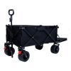 Foldable Wagon with Extended Tailgate, Extra Long Extender Wagon Cart,Beach Wagon Cart Heavy Duty 400LBS with Large All-Terrain Beach Wheels
