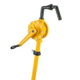 JAANHUEI RP90P Hand Rotary Drum Pump PP Hand Pump Oil Fuel Transfer Patented in Taiwan Yellow 51.9 inches (132 cm) PP FKM Seals 9.4 oz. (280 cc)