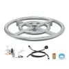 VEVOR Round Drop-in Fire Pit Pan 12 inch, Stainless Steel Fire Pit Burner Kit, Natural & Propane Gas Fire Pan with 92