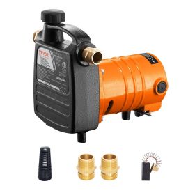 VEVOR Cast Iron Water Transfer Pump, 115V AC 1600 GPH 1/2HP, Portable Electric Utility Pump with Carbon Brush, Filter, Brass Connectors, for Gard