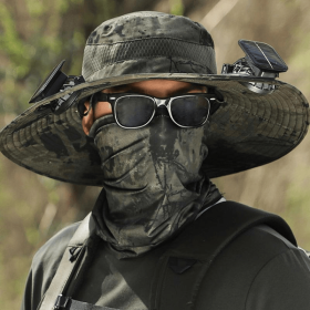 2025 New Solar Fan Outdoor Fishing Hat-Solar Sun Protection Sun Hat With Fan Solar Fan Hat Dual Power Supply Fan Outdoor Fan Solar Powered Outdoor Fis