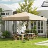 Outsunny 13' x 13' Pop Up Canopy Tent with Height Adjustable, Wheeled Carry Bag for Outdoor, Garden, Patio, Beige