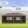 Outsunny 10' x 20' Pop Up Outdoor Party Tent with 4 Removable Sidewalls, Wedding & Event Canopy with Carry Bag for Patio, Backyard, Coffee