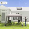 Outdoor 10 x 10 Canopy Pop-Up Tent with Sidewalls Instant Setup 4 Mesh Walls for Party Events Beige