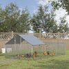 PawHut Metal Chicken Coop Large Chicken Run with Waterproof and Anti-UV Cover, Lockable Door, for Outdoor and Yard, 19.7' x 9.8' x 6.4'