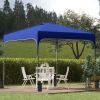 Outsunny Portable Gazebo Tent: 10x10 ft Blue Pop-Up with Carry Bag, Wheels & Adjustable Height