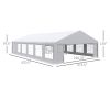 Outsunny 39 x 23ft Party Tent & Carport, Large Outdoor Canopy Tent with Removable Sidewalls and Windows, White Tents for Parties, Wedding and Events
