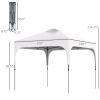 Outsunny 10' x 10' Pop Up Canopy with Adjustable Height, Foldable Gazebo Tent with Carry Bag with Wheels and 4 Leg Weight Bags for Outdoor, White