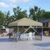Outsunny 10' x 10' Pop Up Canopy Tent, Tents for Parties with Netting and Wheeled Carry Bag, Height Adjustable, sidewalls