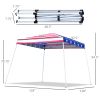 Outsunny 10x10 Outdoor Pop Up Canopy Event Tent American Flag Slanted Legs for Weddings Parties