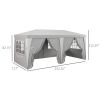 Outsunny Large Open-Air 20x10 Canopy with Mesh Siding Adjustable Height Instant Setup in Gray for Outdoor Parties and Gatherings