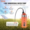 VEVOR Solar Water Pump, 12V DC 96W Submersible Deep Well Pump, Max Flow 1.6 GPM, Max Head 230 ft, Max Submersion 98.4 ft