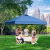 Outsunny 10' x 10' Pop Up Canopy Event Tent with 3-Level Adjustable Height, Top Vent Window Design and Easy Move Roller Bag, Blue
