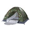 Camouflage Camping Tent for 3 to 4 Person Portable Outdoor Shelter with Silver Coated Fabric and Fiberglass Poles Lightweight Waterproof Foldable Tent
