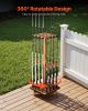 16 Pole Fishing Rod Holder Wood Fishing Rack for Garage 360° Rotate Floor Stand