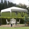 Outsunny 10' x 10' Pop Up Canopy with Adjustable Height, Foldable Gazebo Tent with Carry Bag with Wheels and 4 Leg Weight Bags for Outdoor, White