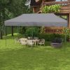 Outsunny 9.6' x 19.2' Easy Up Canopy Tent, Adjustable Height, Wheeled Carry Bag, Gray