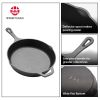WANGYUANJI Cast Iron Grill Pan Set, 6.3INCH 7.9INCH 9.8INCH, Uncoated Skillet with Handle, Multifunctional for Home Use, Outdoor Camping Grill, Steak