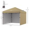 Outsunny Party Ready Pop Up Canopy 10x10 Sidewalls Weight Bags Height Adjustable Events