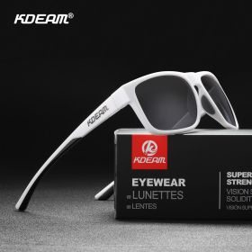 KDEAM New Polarized Men's Sunglasses Square Outdoor Photochromic Sun Glasses Women Non-Slip Nose Pad Full Accessories Included (Lenses Color: C6 Non-Mirror Black, Frame Color: BOX and CASE)