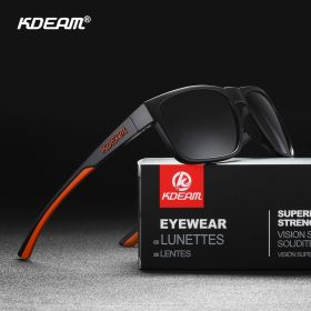 KDEAM New Polarized Men's Sunglasses Square Outdoor Photochromic Sun Glasses Women Non-Slip Nose Pad Full Accessories Included (Lenses Color: C3 Non-Mirror Black, Frame Color: BOX and CASE)