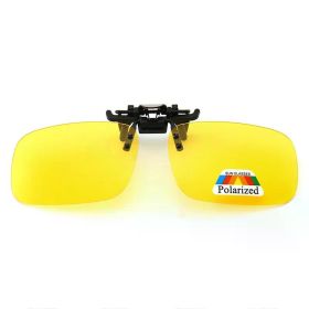Polarized Clip Sunglasses Myopia Glasses Clip Driver Fishing Outdoor Cycling Night Vision Myopia Clip-on Sun Shading Eyeglasses (Lenses Color: Night Version, Frame Color: L Size)