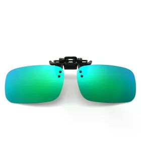 Polarized Clip Sunglasses Myopia Glasses Clip Driver Fishing Outdoor Cycling Night Vision Myopia Clip-on Sun Shading Eyeglasses (Lenses Color: Green, Frame Color: S Size)