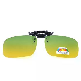 Polarized Clip Sunglasses Myopia Glasses Clip Driver Fishing Outdoor Cycling Night Vision Myopia Clip-on Sun Shading Eyeglasses (Lenses Color: Day and night, Frame Color: S Size)