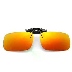 Polarized Clip Sunglasses Myopia Glasses Clip Driver Fishing Outdoor Cycling Night Vision Myopia Clip-on Sun Shading Eyeglasses (Lenses Color: Orange, Frame Color: S Size)