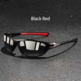 Photochromic Polarized Sports Vintage Sunglasses Men Women Fishing Cycling Driving Mountaineering Chameleon Sun Glasses UV400 (Lenses Color: BlackRed)