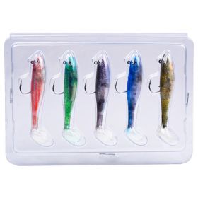 T-Tail False Bait Single Hook Full Swimming Submerged Imitation Soft Lure (Type: DW6092N6B, Color: Multi-Color)