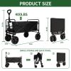 Heavy Duty Collapsible Wagon Cart - Large Capacity Foldable Beach Cart for Camping, Sports,Shopping & More , Portable & Easy to Store