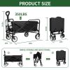 Heavy Duty Collapsible Wagon Cart - Large Capacity Foldable Beach Cart for Camping, Sports,Shopping & More , Portable & Easy to Store